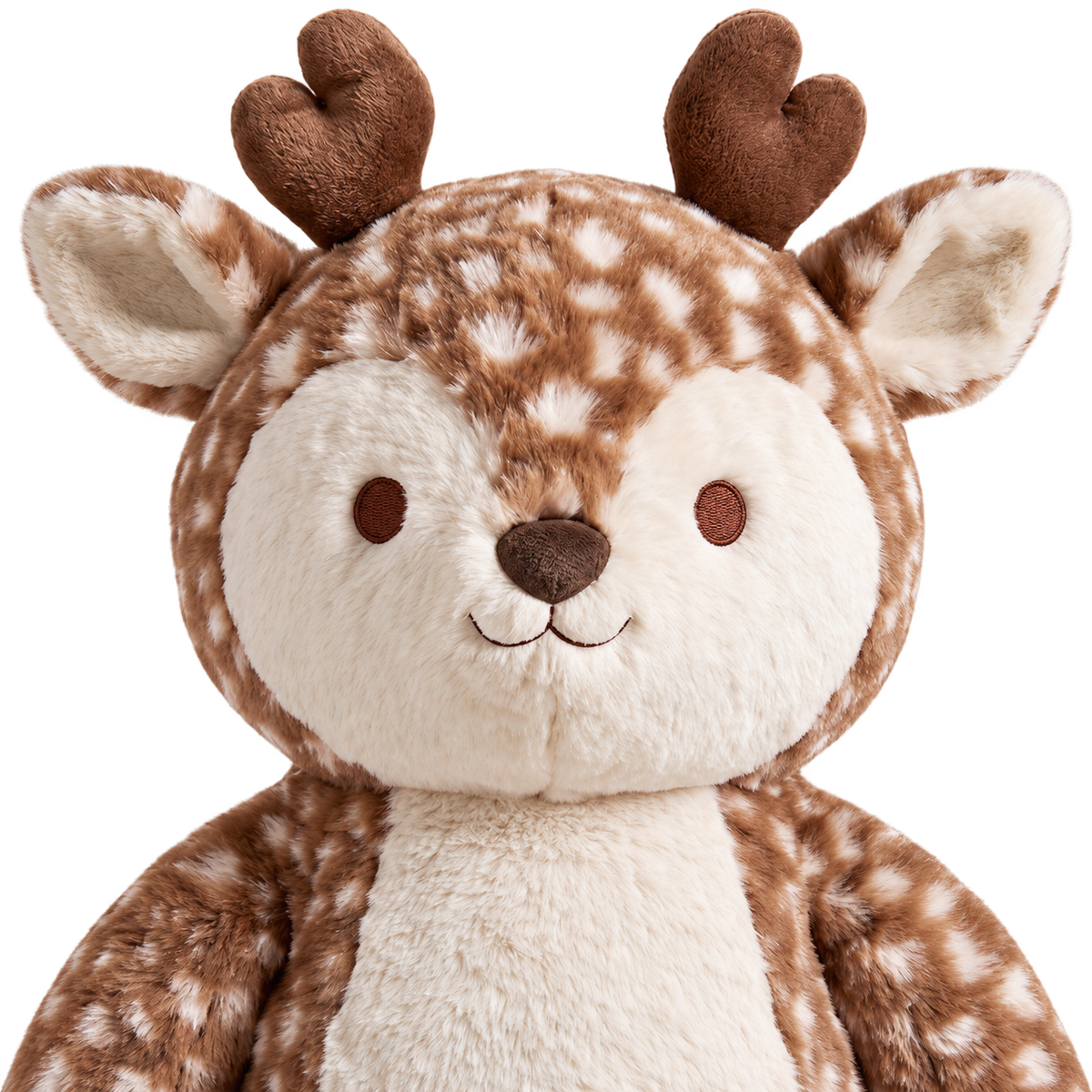 Front-facing CLOUDFEL head and shoulders, with brown antlers and cream face